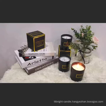 Luxury Scented Black Glass Candle